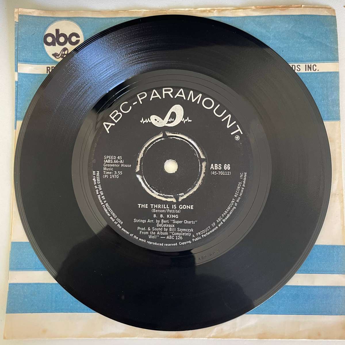 B.B. KING-7" SINGLE- YOU'RE MEAN/THE THRILL IS GONE