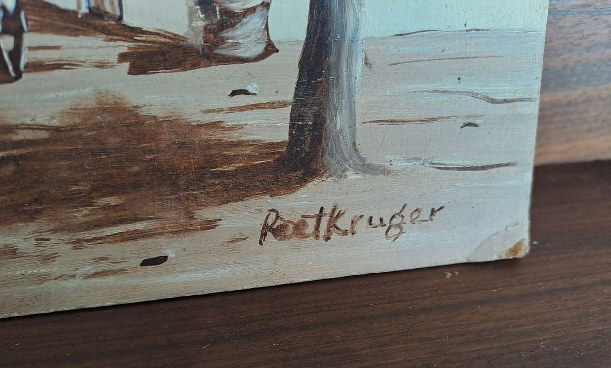 PEET KRUGER - ORGINAL OIL ON BOARD 370mm - 270mm