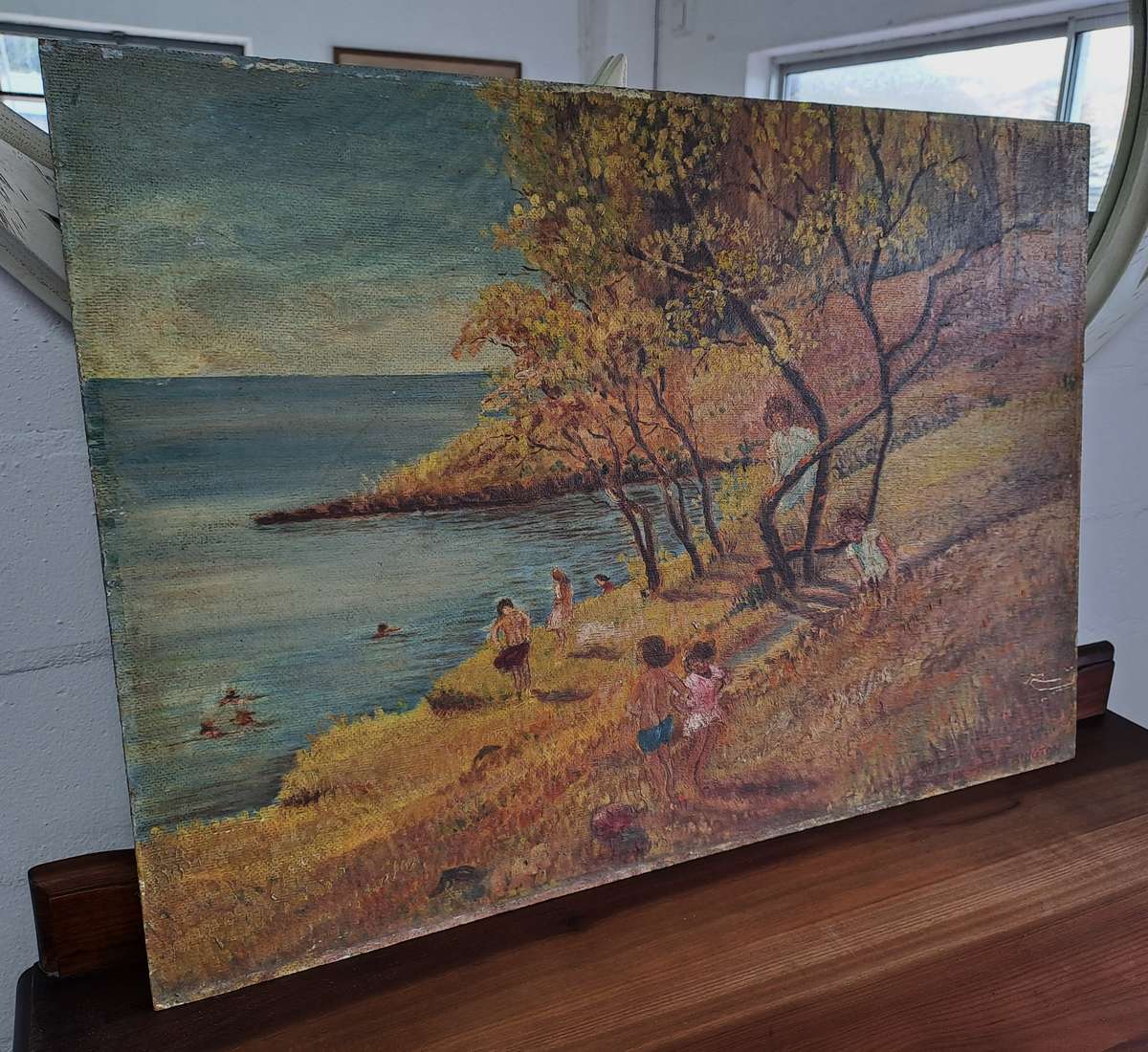 ORIGINAL SIGNED SA ARTIST CONSTANCE HEATHERINGTON OIL ON BOARD!