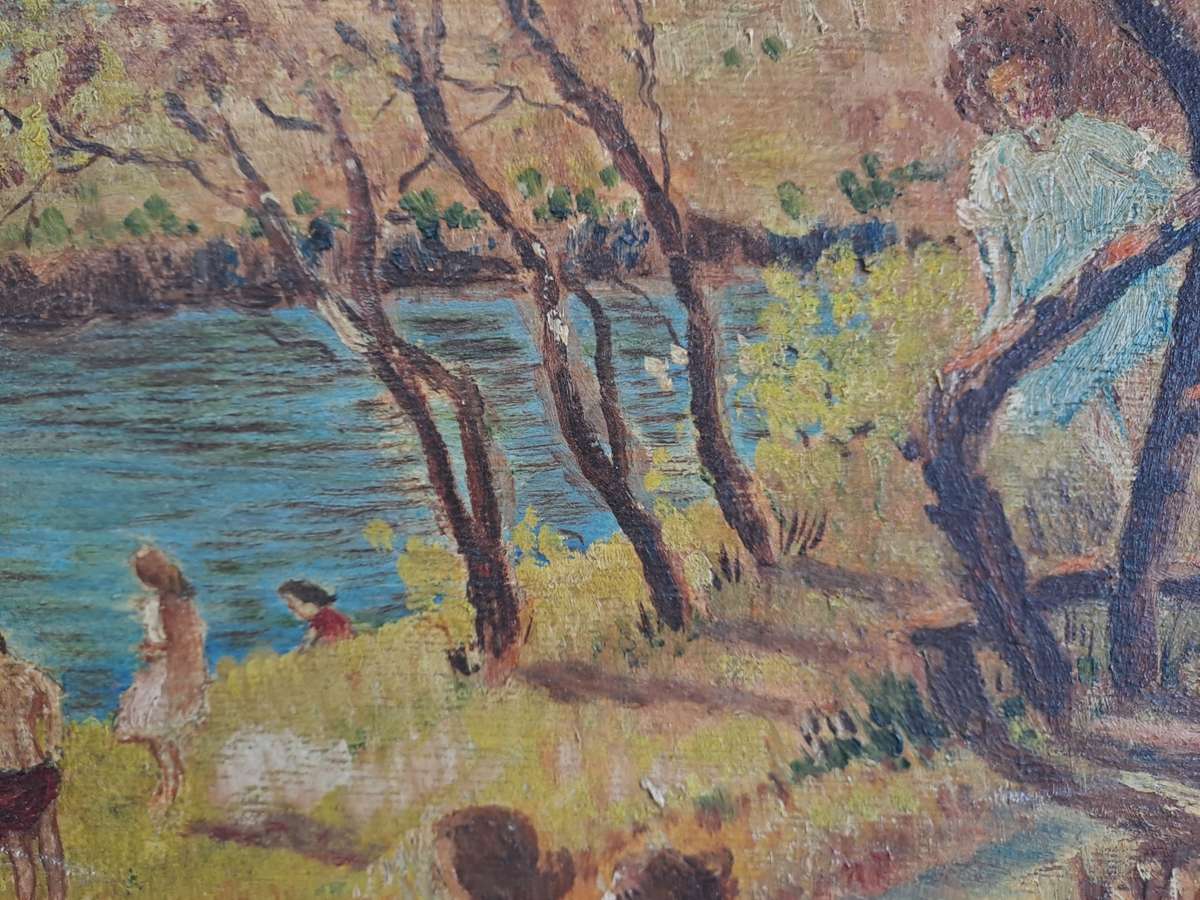 ORIGINAL SIGNED SA ARTIST CONSTANCE HEATHERINGTON OIL ON BOARD!
