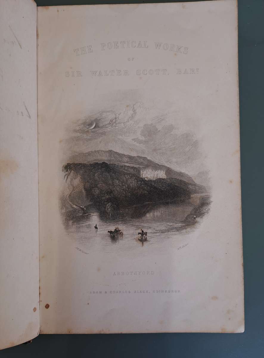 ANTIQUE 1863 POETICAL WORKS OF SCOTT *STUNNING & BEAUTIFUL*