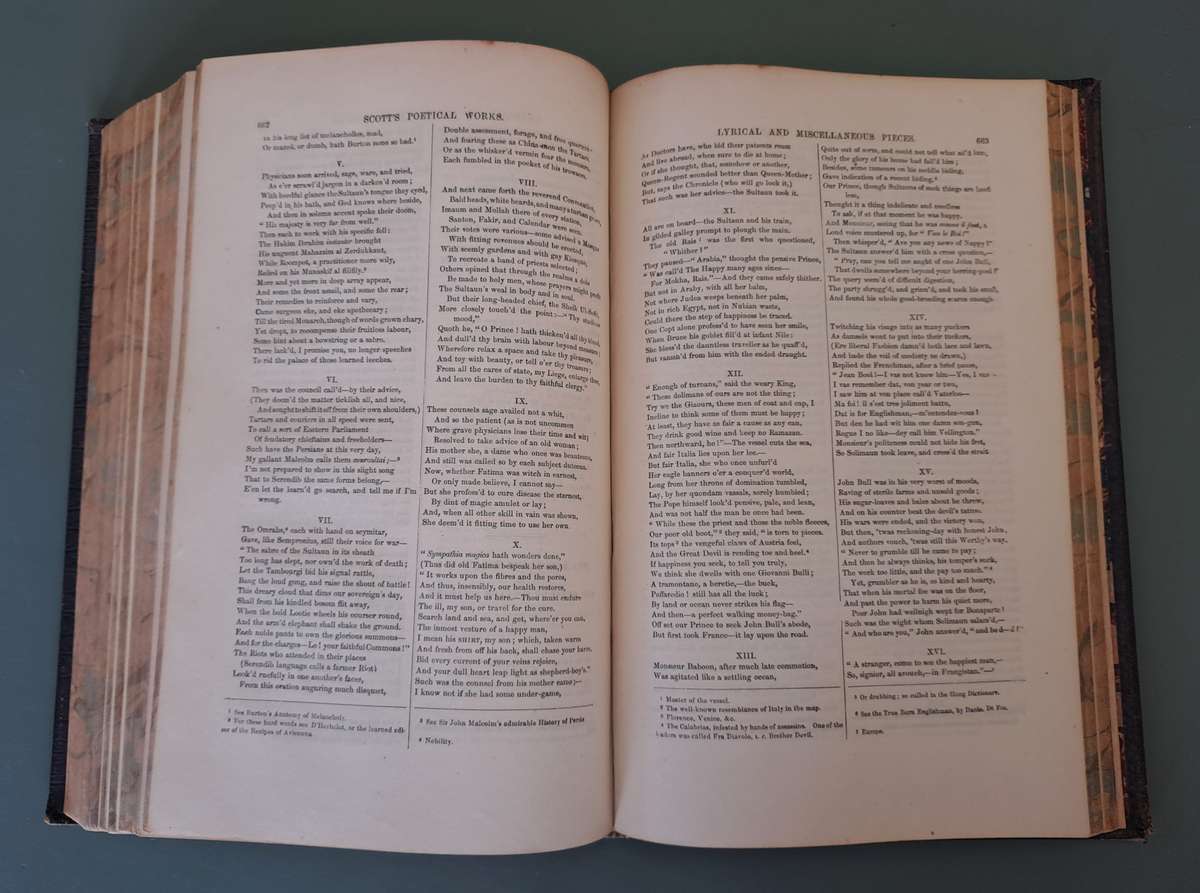 ANTIQUE 1863 POETICAL WORKS OF SCOTT *STUNNING & BEAUTIFUL*