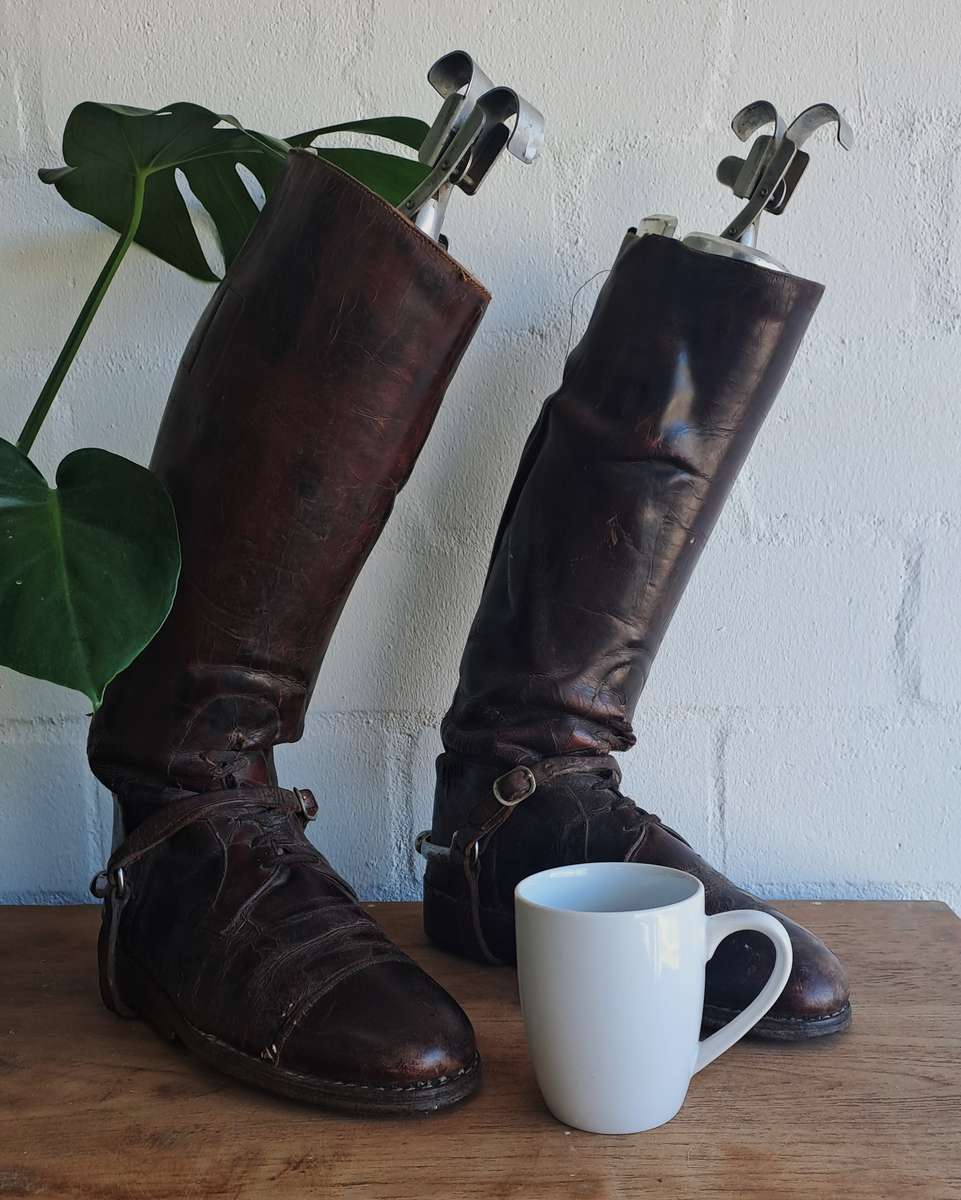 Early 1900's Vintage Leather Calvary Riding Boots