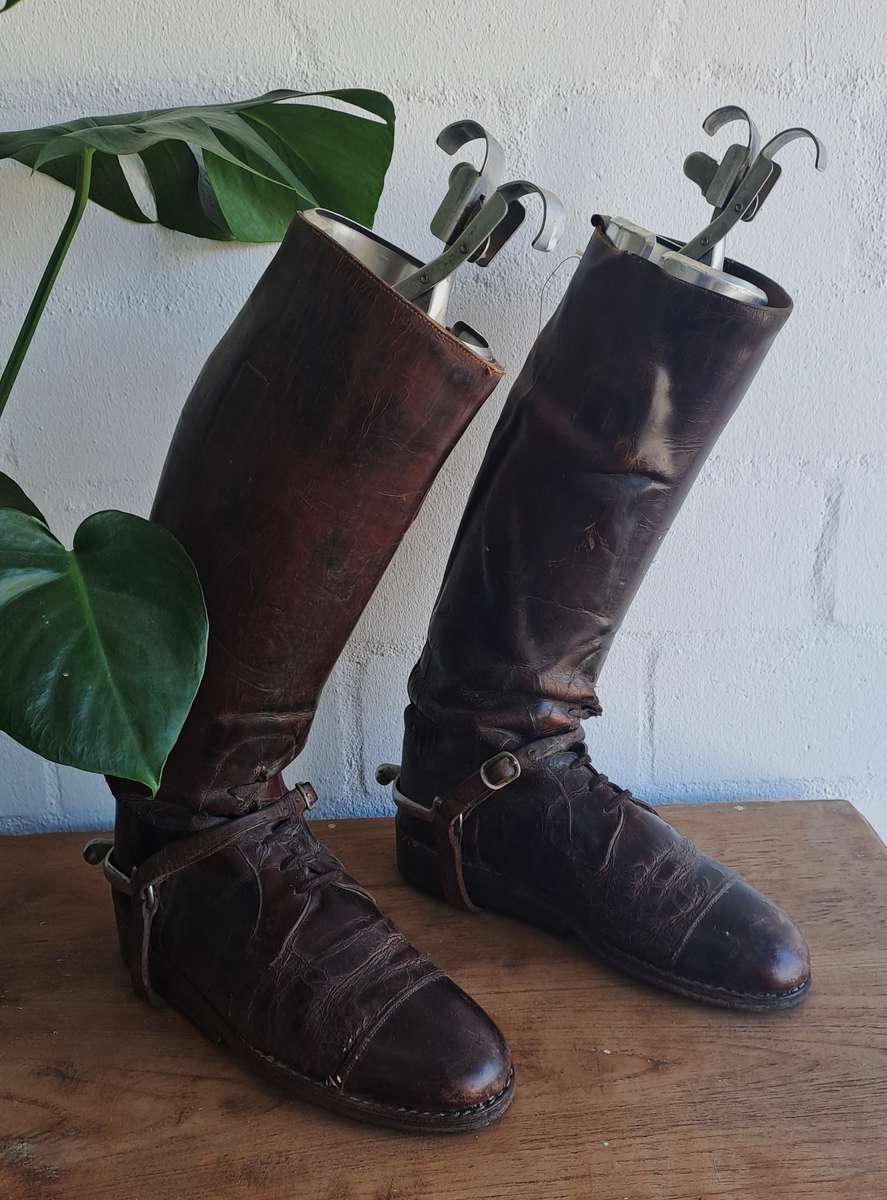Early 1900's Vintage Leather Calvary Riding Boots