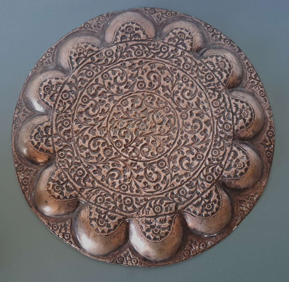 BEATEN COPPER ANTIQUE EASTERN BOWL AND PLATE!!