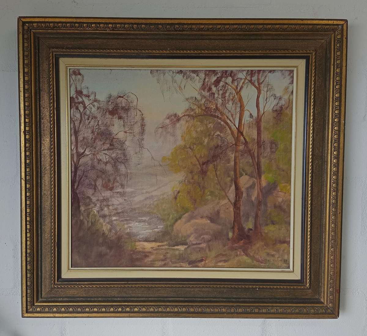 CHARLOTTE OESTERLEIN  SIGNED OIL ON BOARD LANDSCAPE