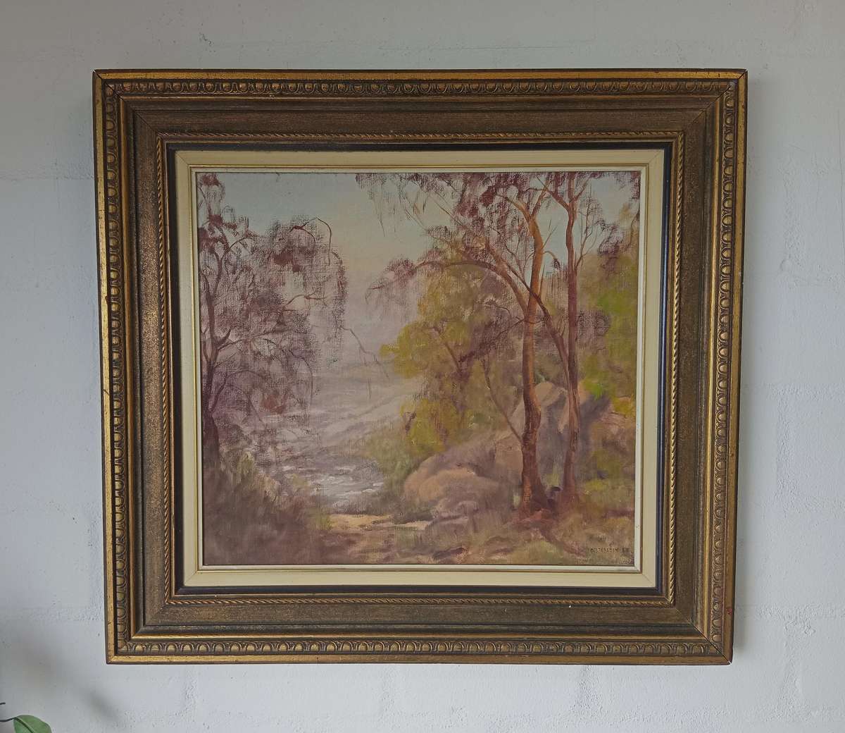 CHARLOTTE OESTERLEIN  SIGNED OIL ON BOARD LANDSCAPE