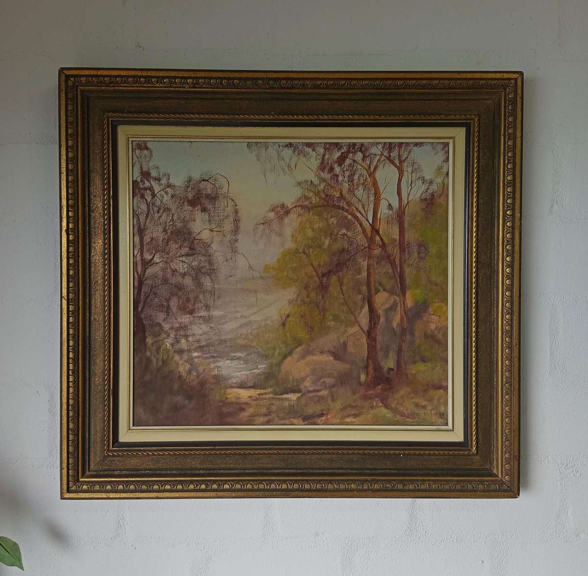 CHARLOTTE OESTERLEIN  SIGNED OIL ON BOARD LANDSCAPE