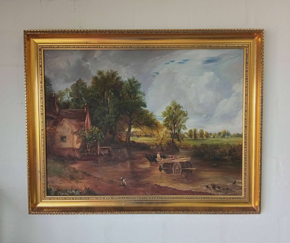 Oil on Board Painting "The Valley Farm" (John Constable Replica)