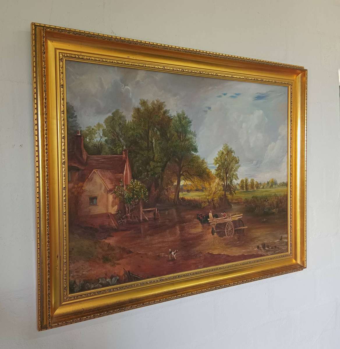 Oil on Board Painting "The Valley Farm" (John Constable Replica)