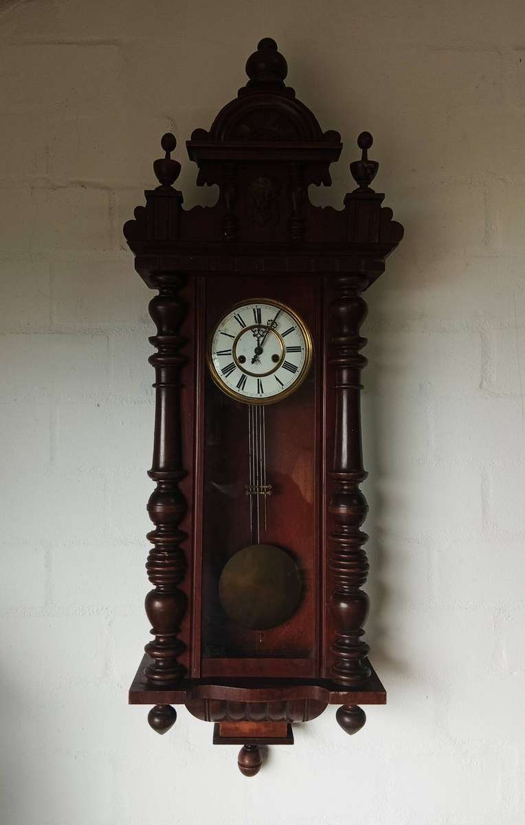 BEAUTIFULLY CARVED GUSTAV BECKER ANTIQUE WALL CLOCK*SELLS FOR HUNDREDS OF DOLLARS OVERSEAS*