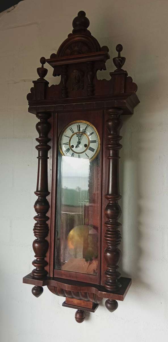 BEAUTIFULLY CARVED GUSTAV BECKER ANTIQUE WALL CLOCK*SELLS FOR HUNDREDS OF DOLLARS OVERSEAS*