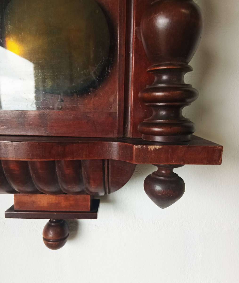 BEAUTIFULLY CARVED GUSTAV BECKER ANTIQUE WALL CLOCK*SELLS FOR HUNDREDS OF DOLLARS OVERSEAS*