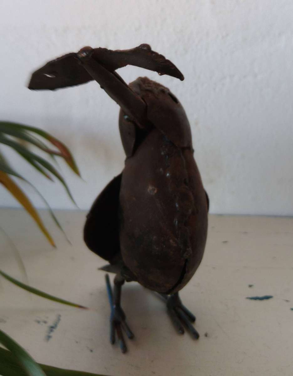 Rustic Handcrafted Wall Mounted Metal Animal Sculptures - Lot of 5