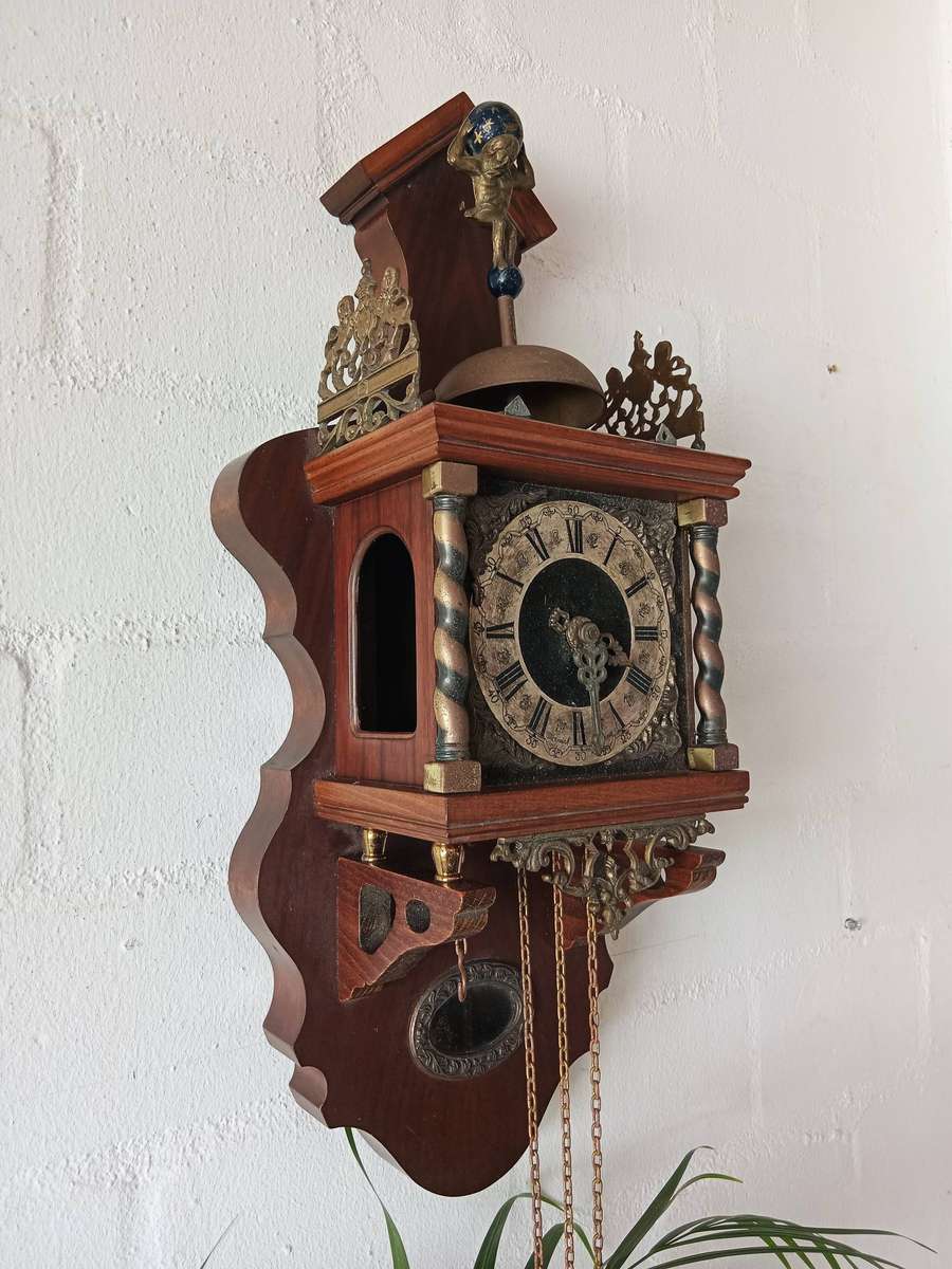 *SELLS FOR R6000+* VINTAGE WARMINK HOLLAND LARGE WALL CLOCK!! *MISSING WEIGHTS*
