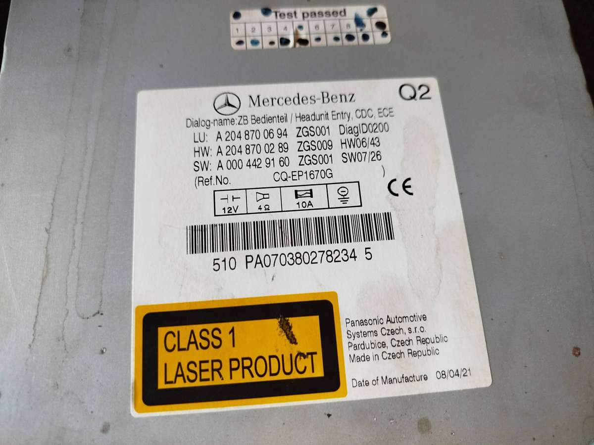 Mercedes Benz W204 Head Unit