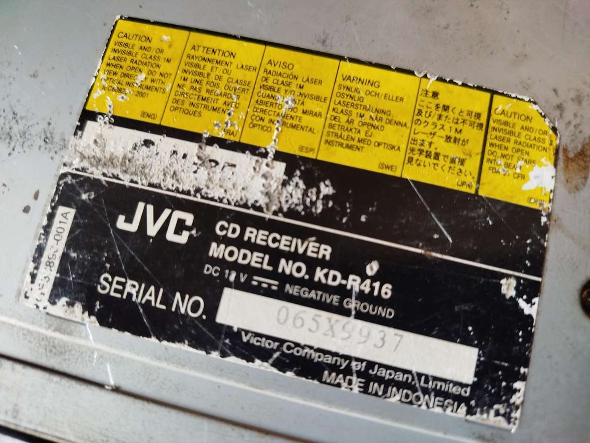 JVC Single Din Car Media Player with USB/AUX/CD (KD-R416)