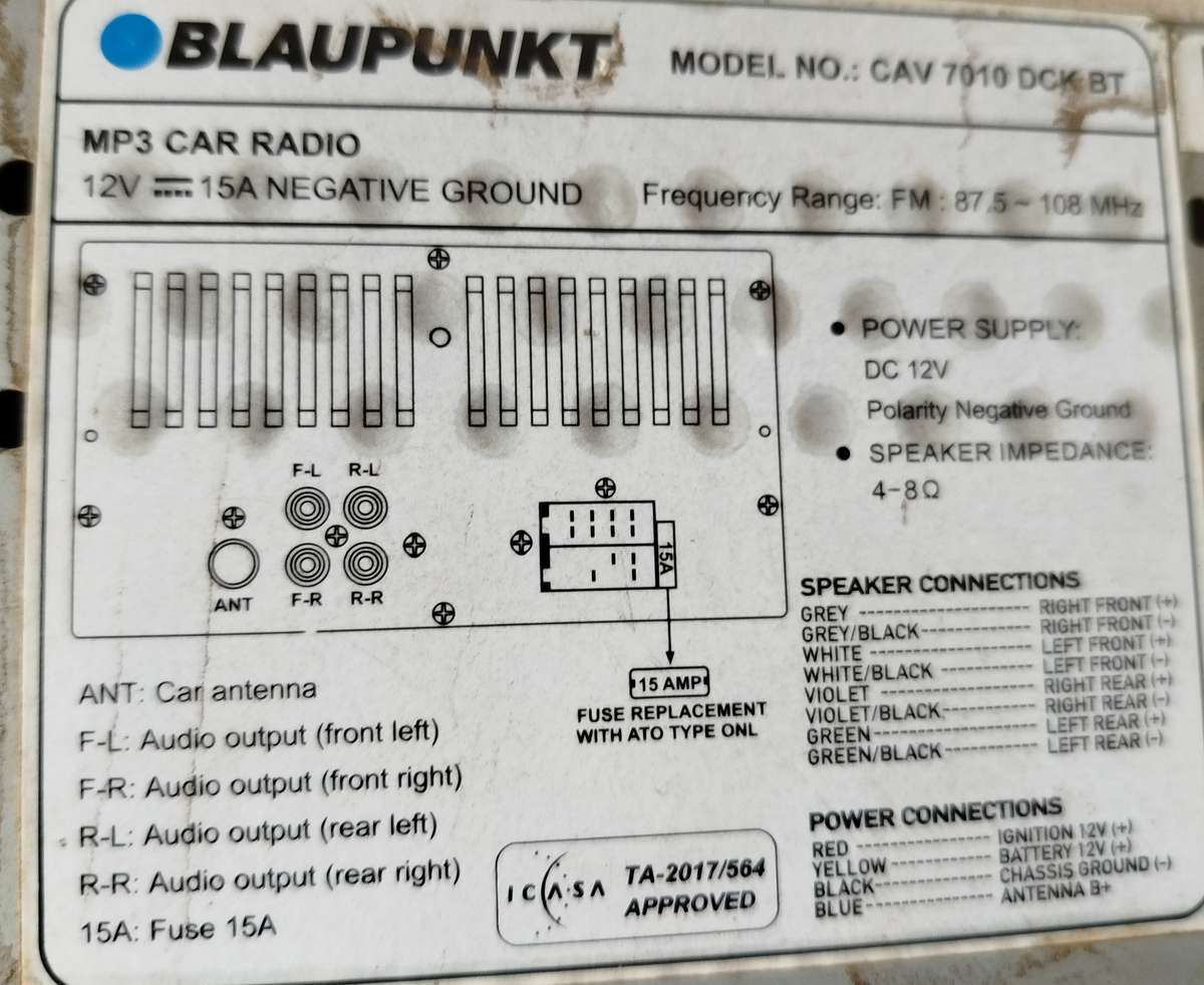 Blaupunkt Double Din Car Media Player with USB/BT/AUX (CAV7010DCKBT)