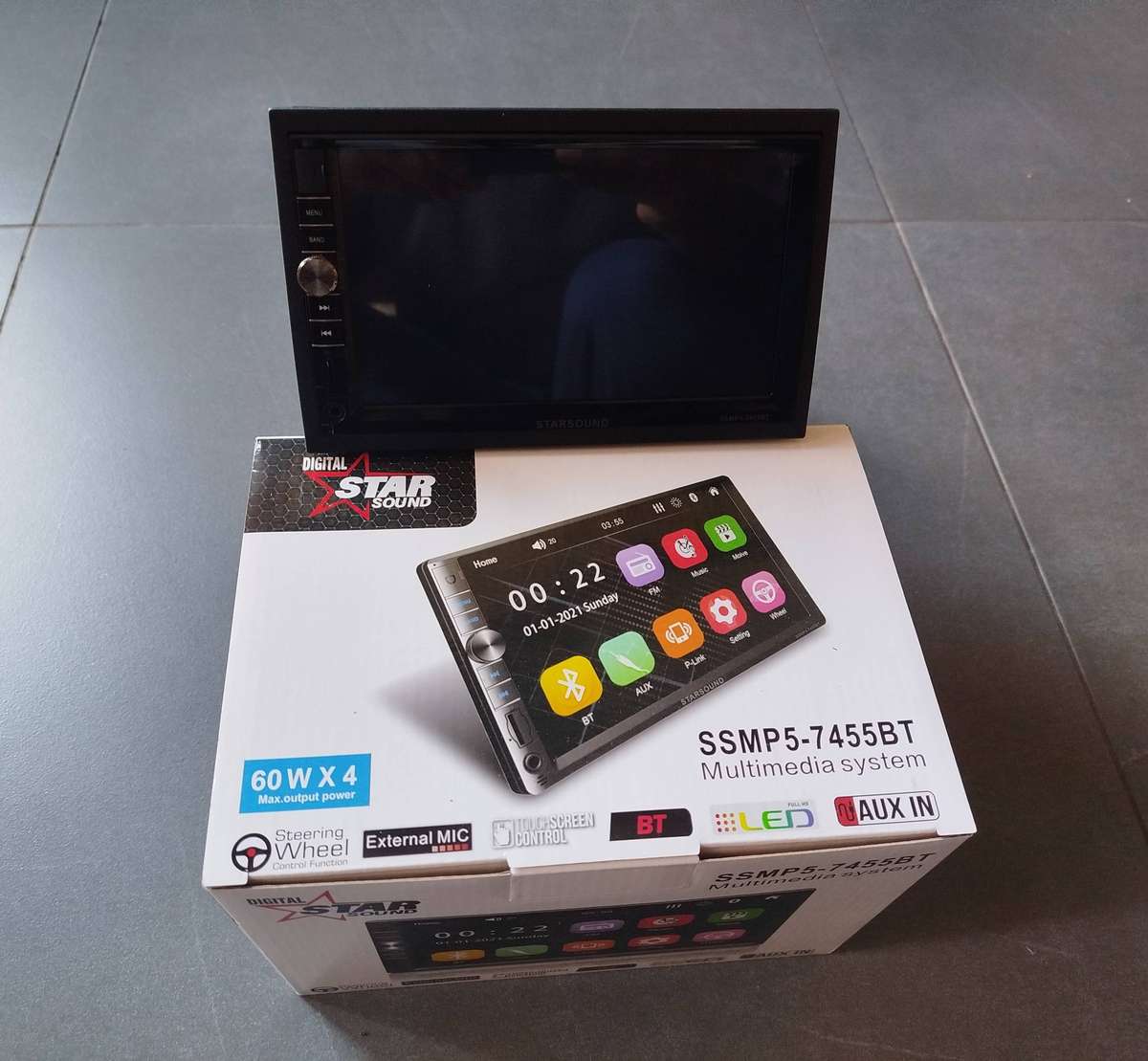 Starsound Double Din 7" Touchscreen Head Unit (SSMP5-7455BT) - Bluetooth, MirrorLink, USB, TF Card