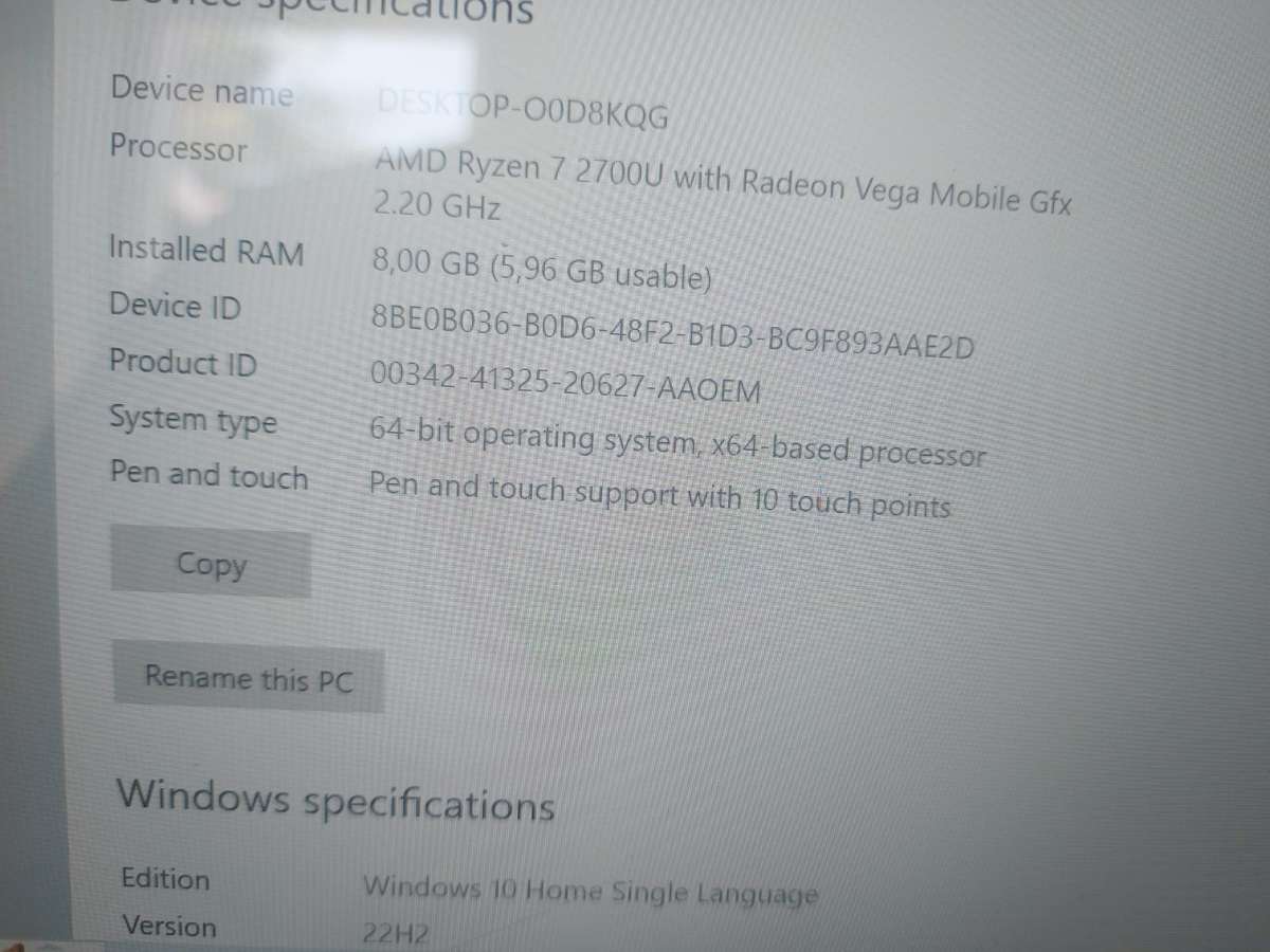 HP ENVY x360 AMD Ryzen 7 2700U