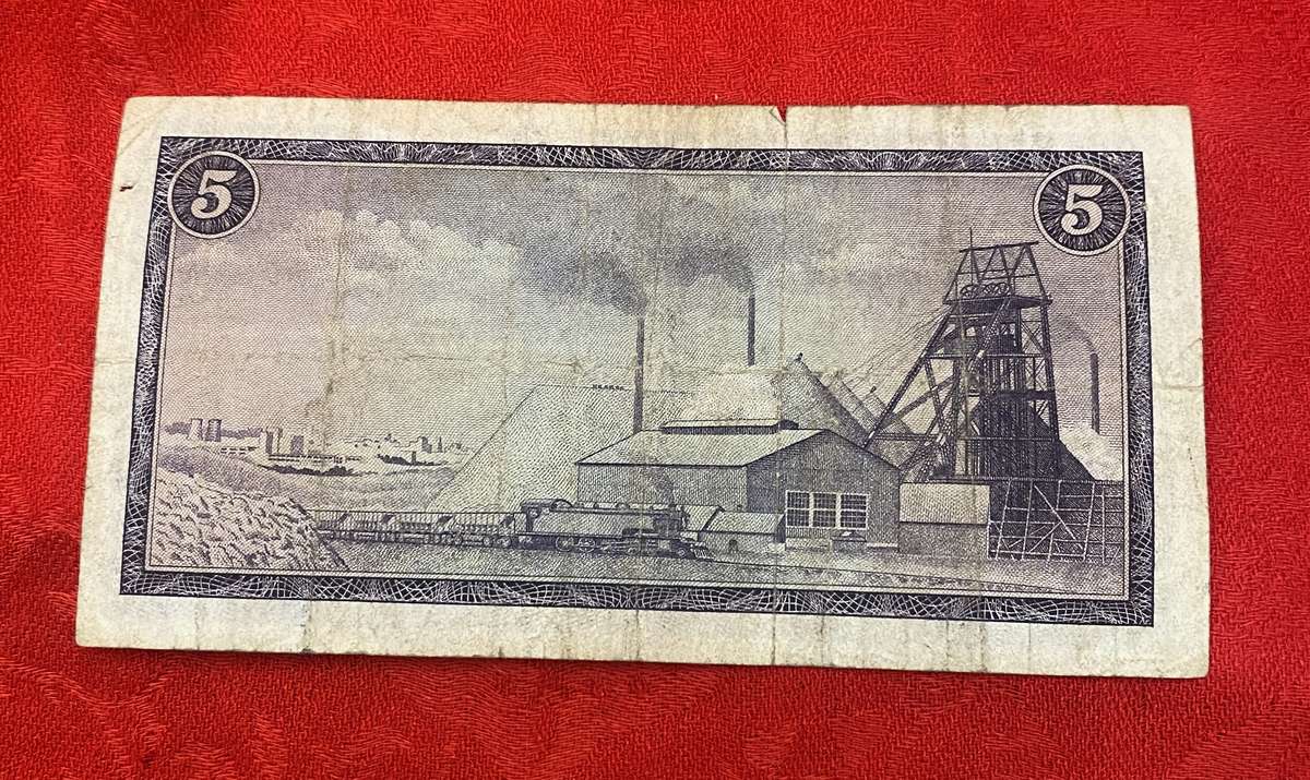 South African Vintage  R5. bank note