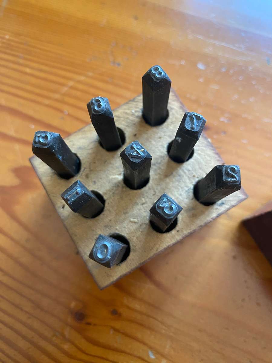 Vintage Metal Stamps Numbers 1-9