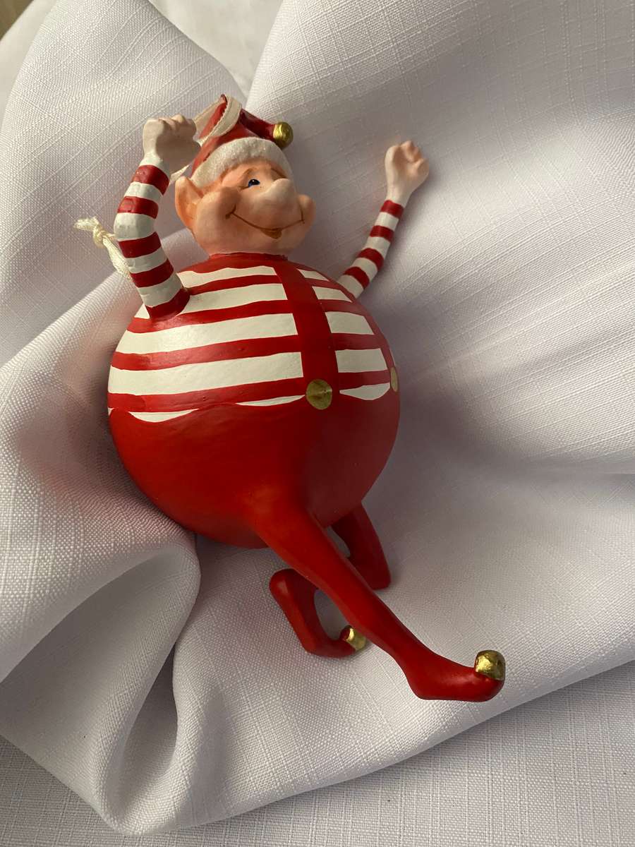 CHRISTMAS FAT GNOME HANGING ORNAMENT