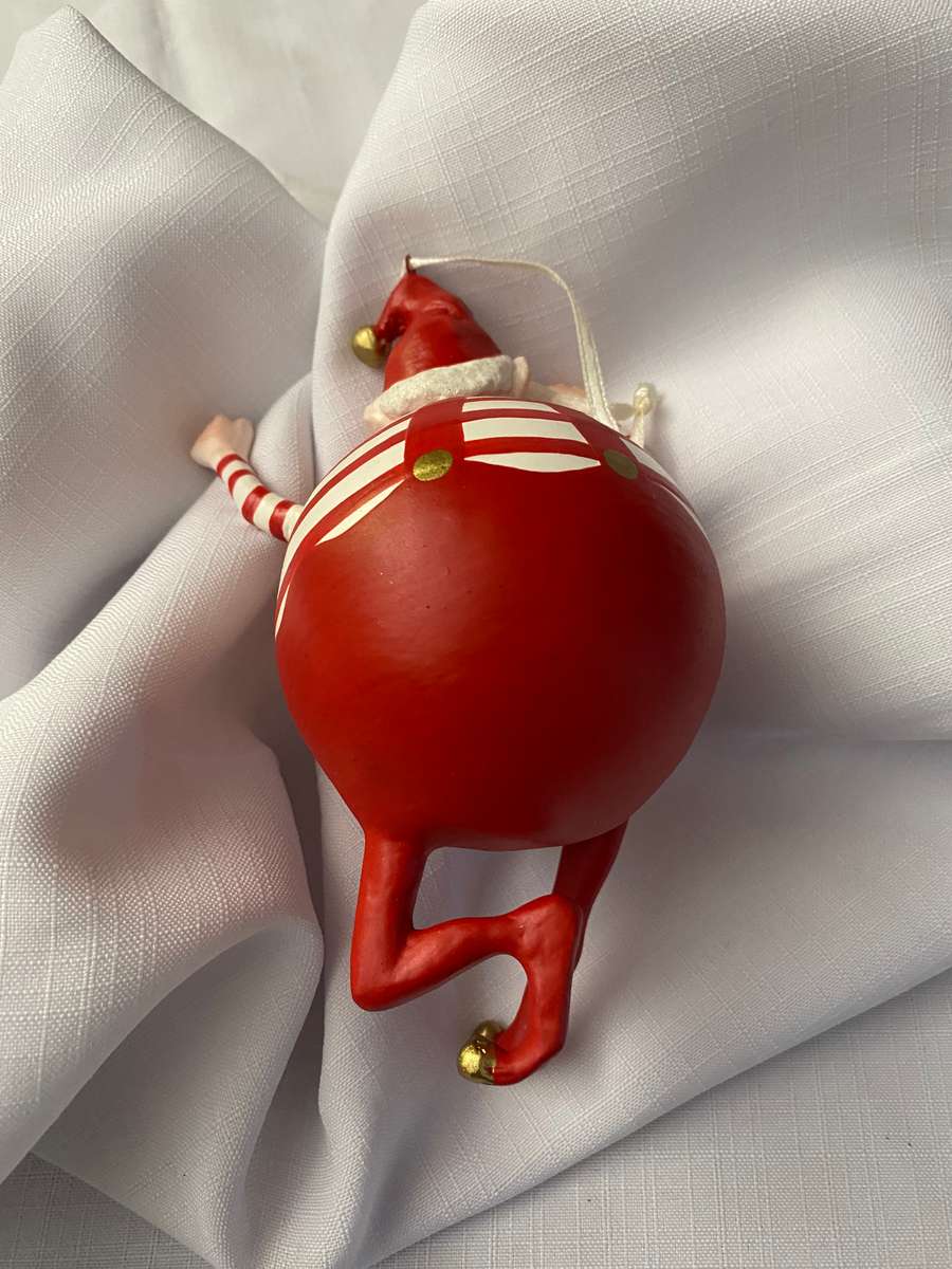 CHRISTMAS FAT GNOME HANGING ORNAMENT