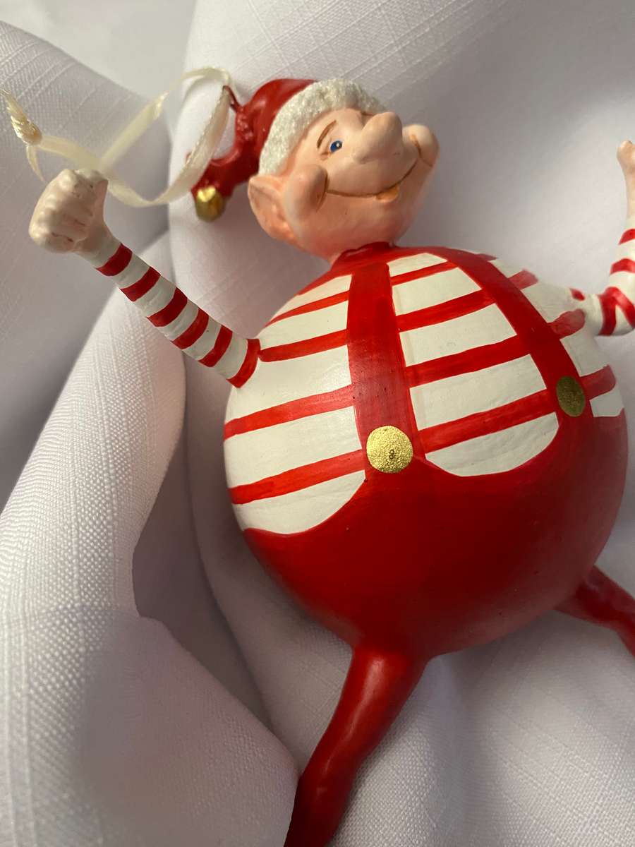 CHRISTMAS FAT GNOME HANGING ORNAMENT