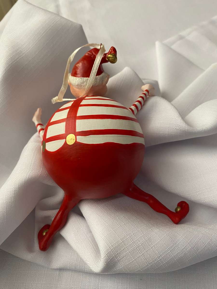 CHRISTMAS FAT GNOME HANGING ORNAMENT