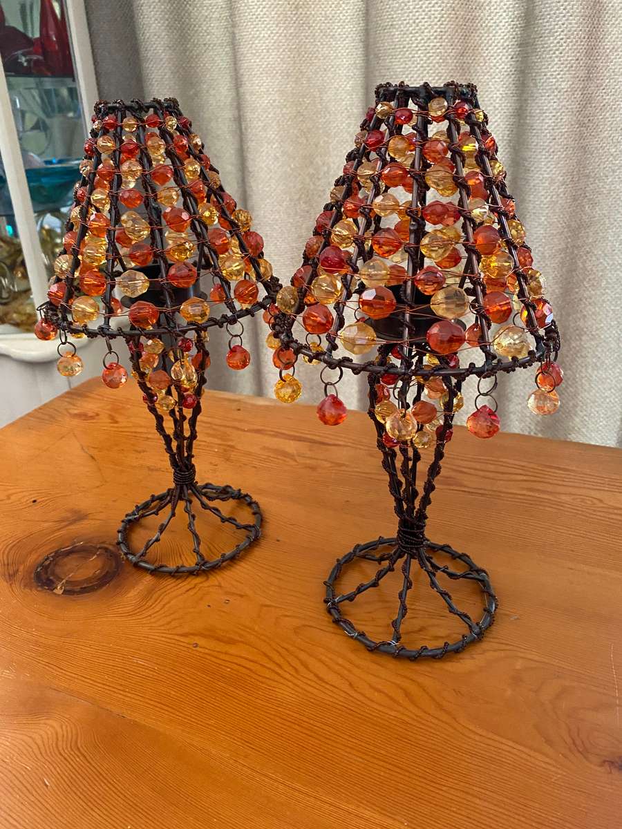 BEADED CANDLE HOLDERS