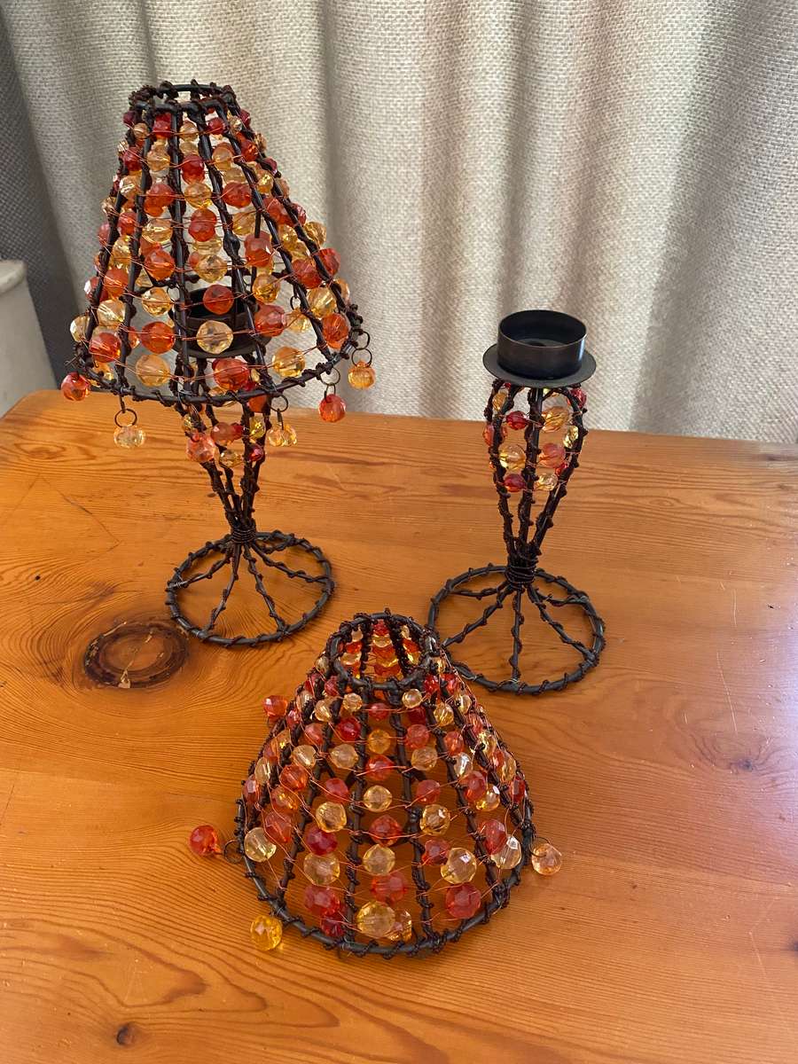 BEADED CANDLE HOLDERS