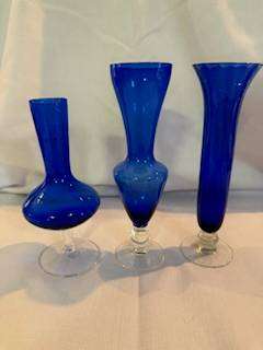 Three Blue Vases