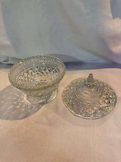 Pressed Glass Bowl with lid