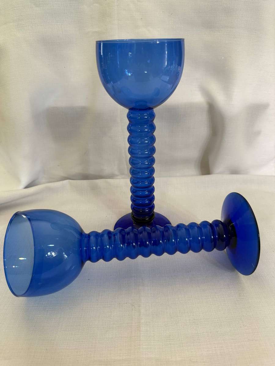 Blue Glass Candle holders