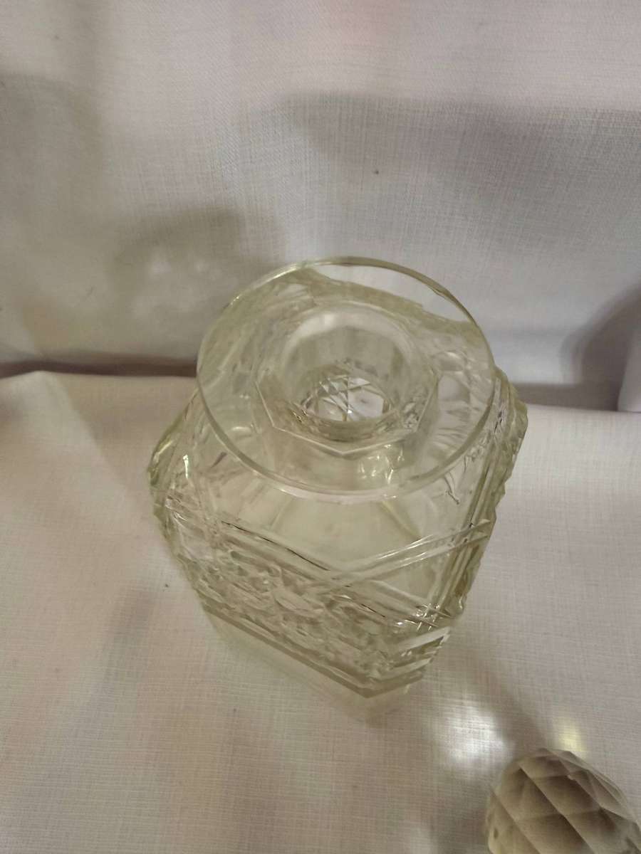 CUT GLASS DECANTER