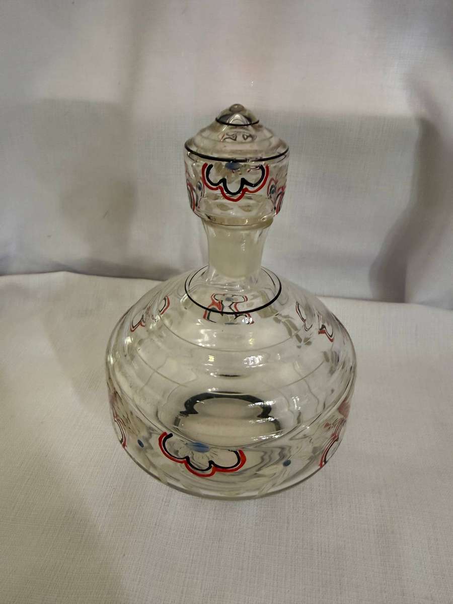 HAND PAINTED GLASS DECANTER