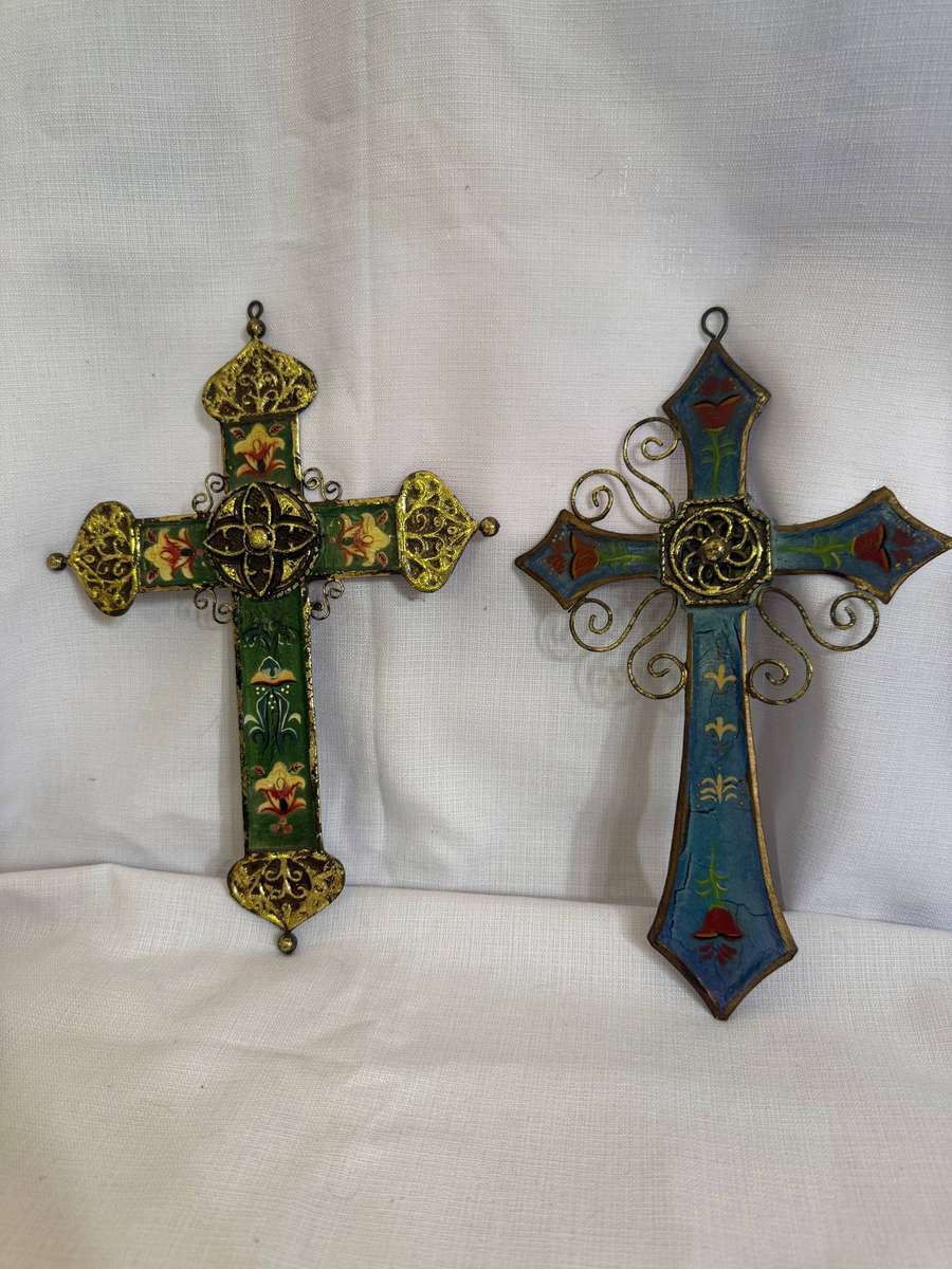 TWO SMALL METAL CROSSES