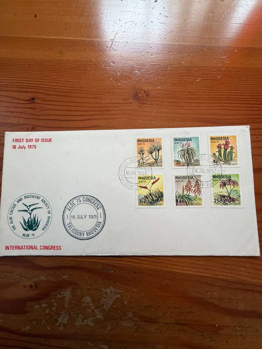 FIRST DAY COVER,ALOE CONGRESS RHODESIA 16/7/1975