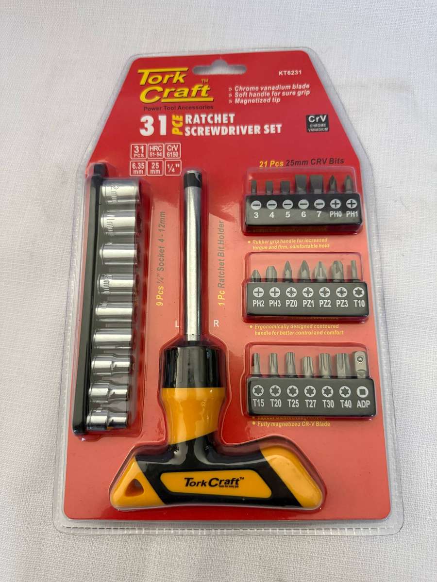31 PIECE RATCHED SCREWDRIVER SET