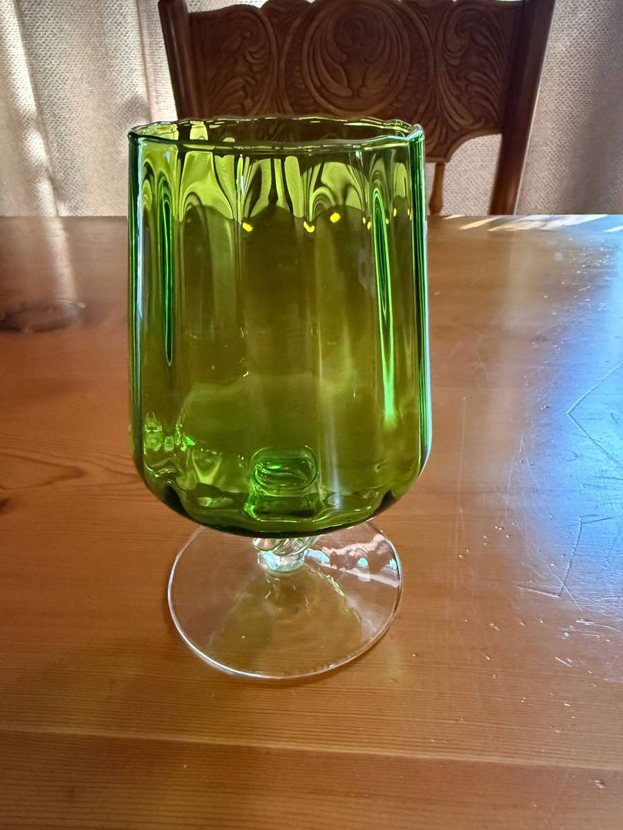 GREEN GLASS VASES
