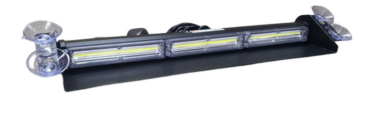 LED Windscreen Emergency Vehicle Flash Warning Dash Light - 3 Strobe White