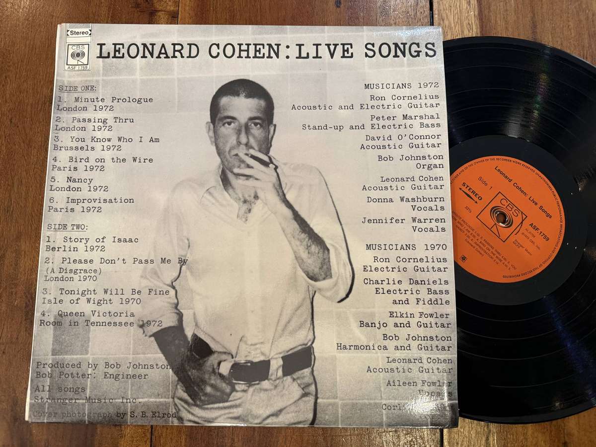 Leonard Cohen - Live Songs ASF1759 (SA) VG+/VG+