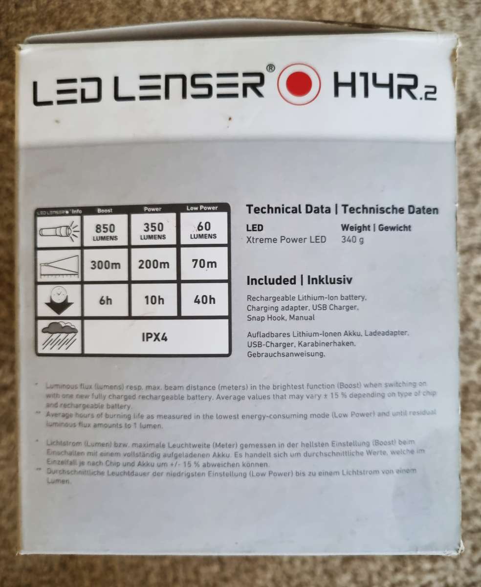 LED LENSER H14R.2 German Manufactured Headlamp