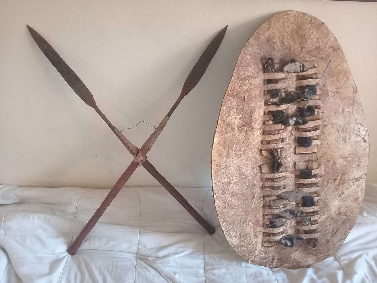 Zulu shield and assegais