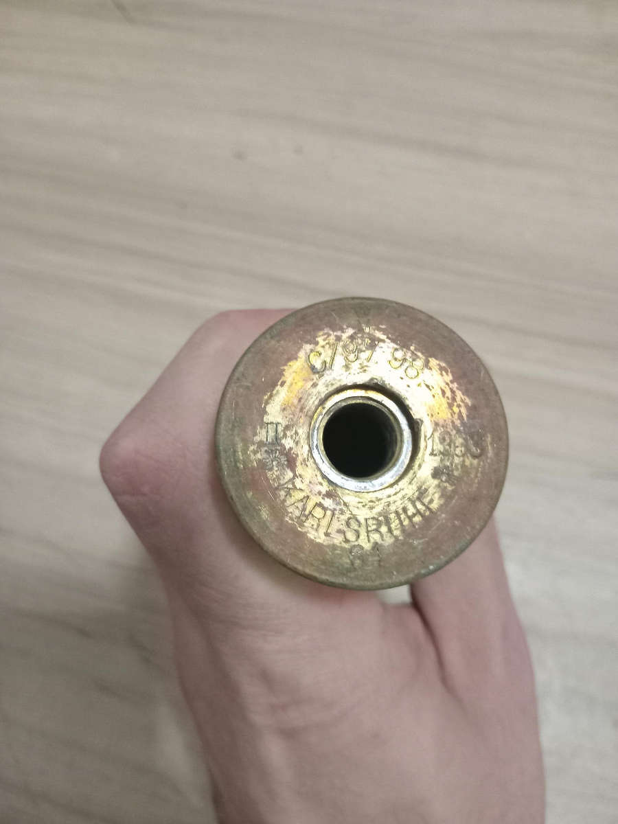 Two used German brass souvenir war bullets with projectile heads