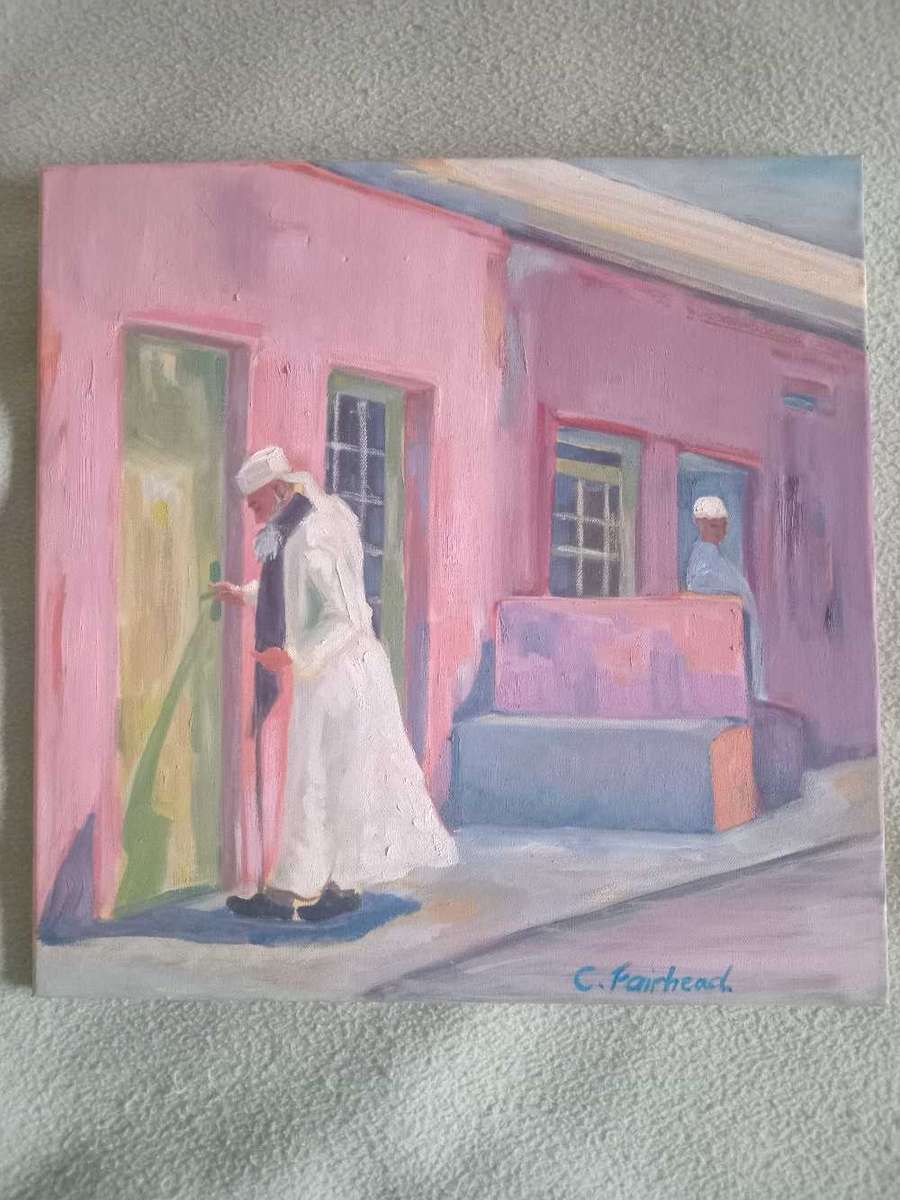 Oil painting on canvas, Bo-Kaap, Cape Town