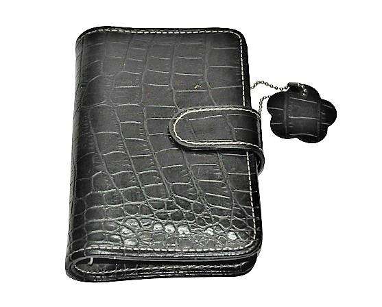 New Black Real Leather Crocodile-Texture Advantage Organiser