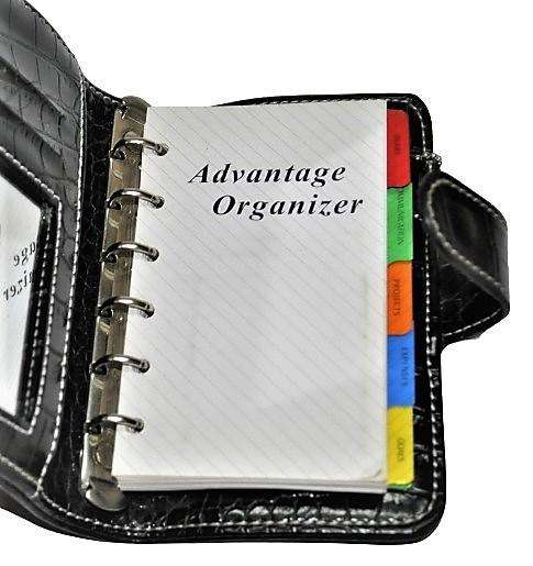 New Black Real Leather Crocodile-Texture Advantage Organiser