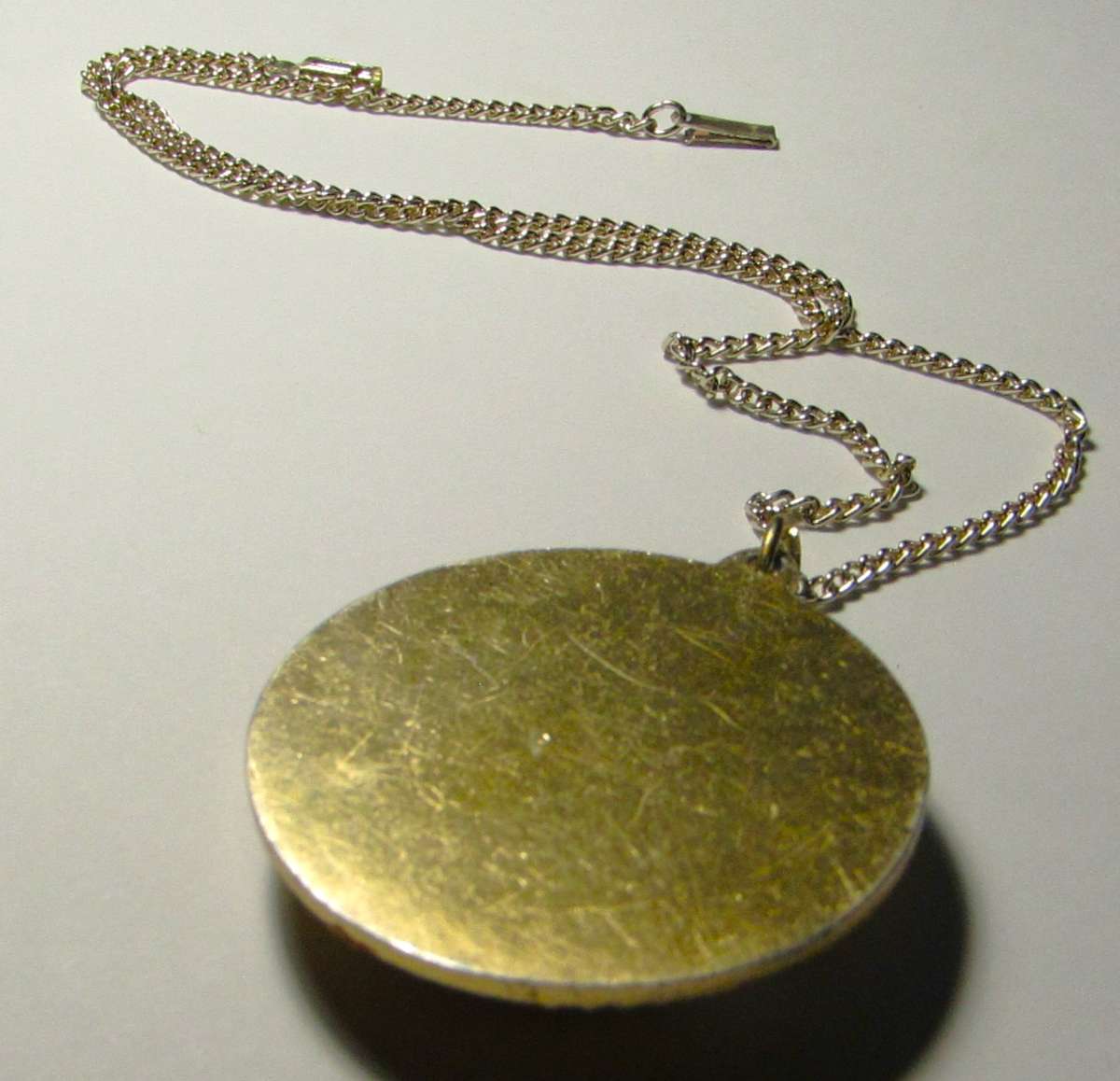 Vintage Studio Art Glass Swirl Pendant with Gold-Tone Chain